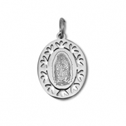 Anh&auml;nger aus Stainless Steel - Rostfreiem Stahl Oval Religious Silver