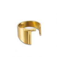 Stainless Steel - Rostfrei Stahl Ringe Letter T Gold