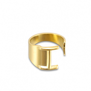 Stainless Steel - Rostfrei Stahl Ringe Letter I Gold