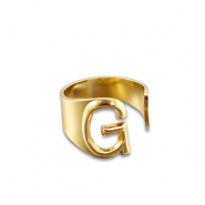 Stainless Steel - Rostfrei Stahl Ringe Letter G Gold