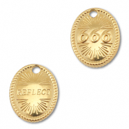 BY31&reg; Anh&auml;nger aus Stainless Steel - Rostfreiem Engelszahlen 666 / Reflect Gold