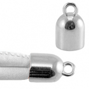 Metall DQ Endkappen mit &Ouml;se Antik silber (Nickelfrei)