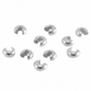 Metall DQ Quetsch-Kaschierperlen 5mm Antik silber (Nickelfrei)