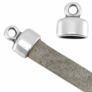 Metall DQ Endkappen mit &Ouml;se Antik silber (Nickelfrei)