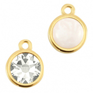 Metall DQ Fassungen Anh&auml;nger f&uuml;r 7mm Cabochon und SS 34 flatback Gold (Nickelfrei)