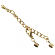 Metall DQ Verl&auml;ngerungsketten Set mit Karabinerverschluss und 2mm Klemmen Antik bronze (nickelfrei)