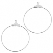 Zubeh&ouml;r Metall DQ Creolen H&auml;nger 30mm Antik silber (nickelfrei)