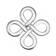 Anh&auml;nger Metall DQ Zwischenst&uuml;ck Unendlichkeitszeichen viereckig Antik silber (Nickelfrei)