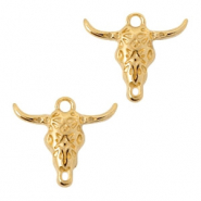 Anh&auml;nger Metall DQ Zwischenst&uuml;ck B&uuml;ffelkopf Gold (Nickelfrei)