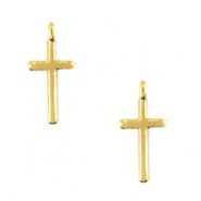 Anh&auml;nger Metall DQ Kreuz mit &Ouml;se Gold (Nickelfrei)