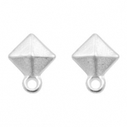 Zubeh&ouml;r Metall DQ Earpin Rhombus mit &Ouml;se Antik silber (nickelfrei)