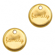 Anh&auml;nger Metall DQ 12mm "family" Gold (Nickelfrei)