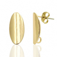 Zubeh&ouml;r Metall DQ Earpin oval 9x18mm Gold (nickelfrei)