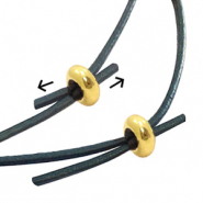 Stopperperlen Metall DQ 8x4mm Gold (Nickelfrei)