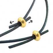 Stopperperlen Metall DQ 7x3mm Gold (Nickelfrei)