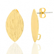 Zubeh&ouml;r Metall DQ Earpin Oval mit &Ouml;se Gold (Nickelfrei)