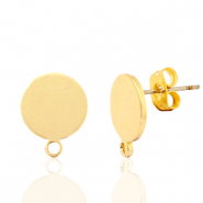 Zubeh&ouml;r Metall DQ Earpin rund 10mm mit &Ouml;se Gold (Nickelfrei)