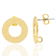 Zubeh&ouml;r Metall DQ Earpin Rund mit &Ouml;se Gold (Nickelfrei)