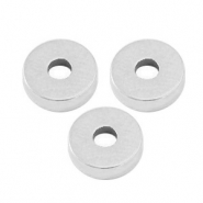 Perlen Metall DQ Disc Rondellen 6x2mm Antik silber (Nickelfrei)