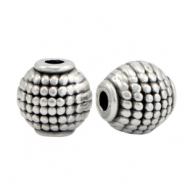 Perlen Metall DQ Oval Tube Antik silber (Nickelfrei)