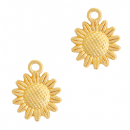 Anh&auml;nger Metall DQ Sonnenblume 15mm Gold (Nickelfrei)