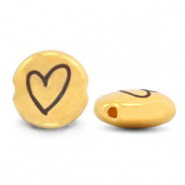 Perlen Metall DQ 7mm Herz Gold (Nickelfrei)