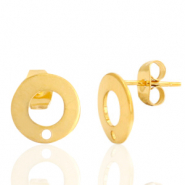 Stainless Steel - Rostfrei Stahl Ohrringe / Ohrstecker 10mm mit &Ouml;se Gold