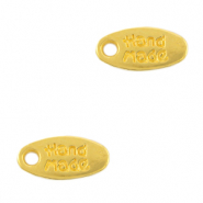 Anh&auml;nger Metall DQ Tag "handmade" Gold (Nickelfrei)