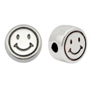 Perlen Metall DQ Smiley 7mm Antik silber (Nickelfrei)