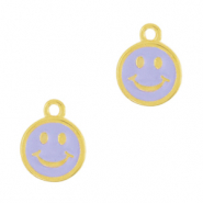 Anh&auml;nger Metall DQ Smiley Gold-purple (Nickelfrei)