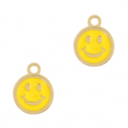 Anh&auml;nger Metall DQ Smiley Gold-sunrise yellow (Nickelfrei)
