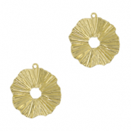 Anh&auml;nger Metall DQ irregular 18mm Gold (Nickelfrei)