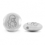 Perle Metall DQ mother Antik silber (Nickelfrei)