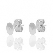 Zubeh&ouml;r Metall DQ Ohrstecker 4mm Antik silber (Nickelfrei)