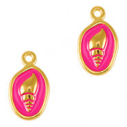 Anh&auml;nger Metall DQ Shell Gold-neon fuchsia pink (nikkelvrij)