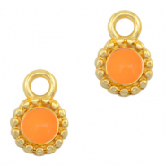 Anh&auml;nger Metall DQ 8mm Gold-neon orange (Nickelfrei)