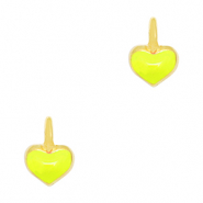 Anhänger Metall DQ Heart Gold-neon yellow (Nickelfrei)
