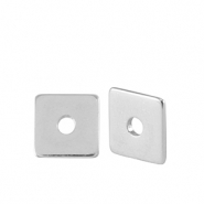 Perlen Metall DQ Disc Square 6mm Antik Silber (Nickelfrei)