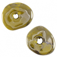 Perlen Griechische Keramik DQ Donut Olive green