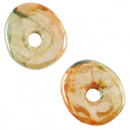 Perlen Griechische Keramik DQ Donut Light green-orange