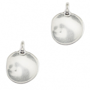 Anh&auml;nger Metall DQ irregular 12mm Antik silber (Nickelfrei)