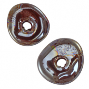 Perlen Griechische Keramik DQ Donut Dark brick brown