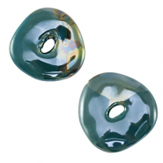 Perlen Griechische Keramik DQ Donut Petrol blue