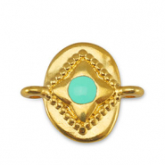 Anh&auml;nger Metall DQ Zwischenst&uuml;ck Oval Veraman Blue-Gold (Nickelfrei)