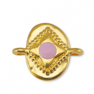 Anh&auml;nger Metall DQ Zwischenst&uuml;ck Oval Light Pink-Gold (Nickelfrei)