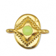 Anh&auml;nger Metall DQ Zwischenst&uuml;ck Oval Lime Yellow-Gold (Nickelfrei)