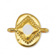 Anh&auml;nger Metall DQ Zwischenst&uuml;ck Oval Off White-Gold (Nickelfrei)