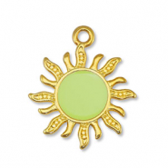 Anh&auml;nger Metall DQ Sun Lime Yellow-Gold (Nickelfrei)