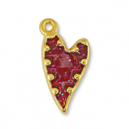 Anh&auml;nger Metall DQ Heart Glitter Red-Gold (Nickelfrei)