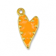 Anh&auml;nger Metall DQ Heart Orange-Gold (Nickelfrei)